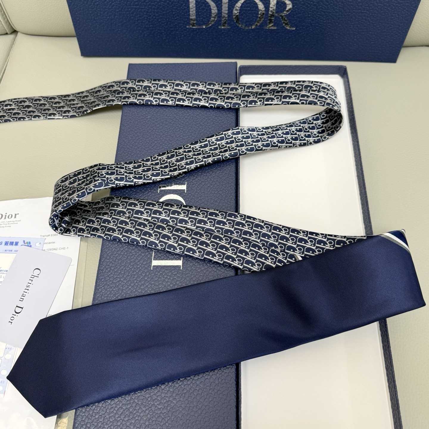 Dior Striped Dior Oblique Tie - DopestKickz