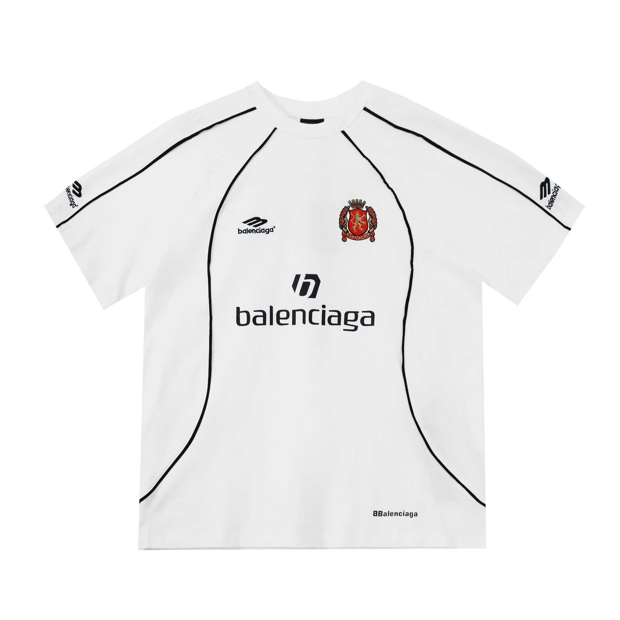 Balenciaga Paris Soccer T-Shirt Oversized In White - DopestKickz