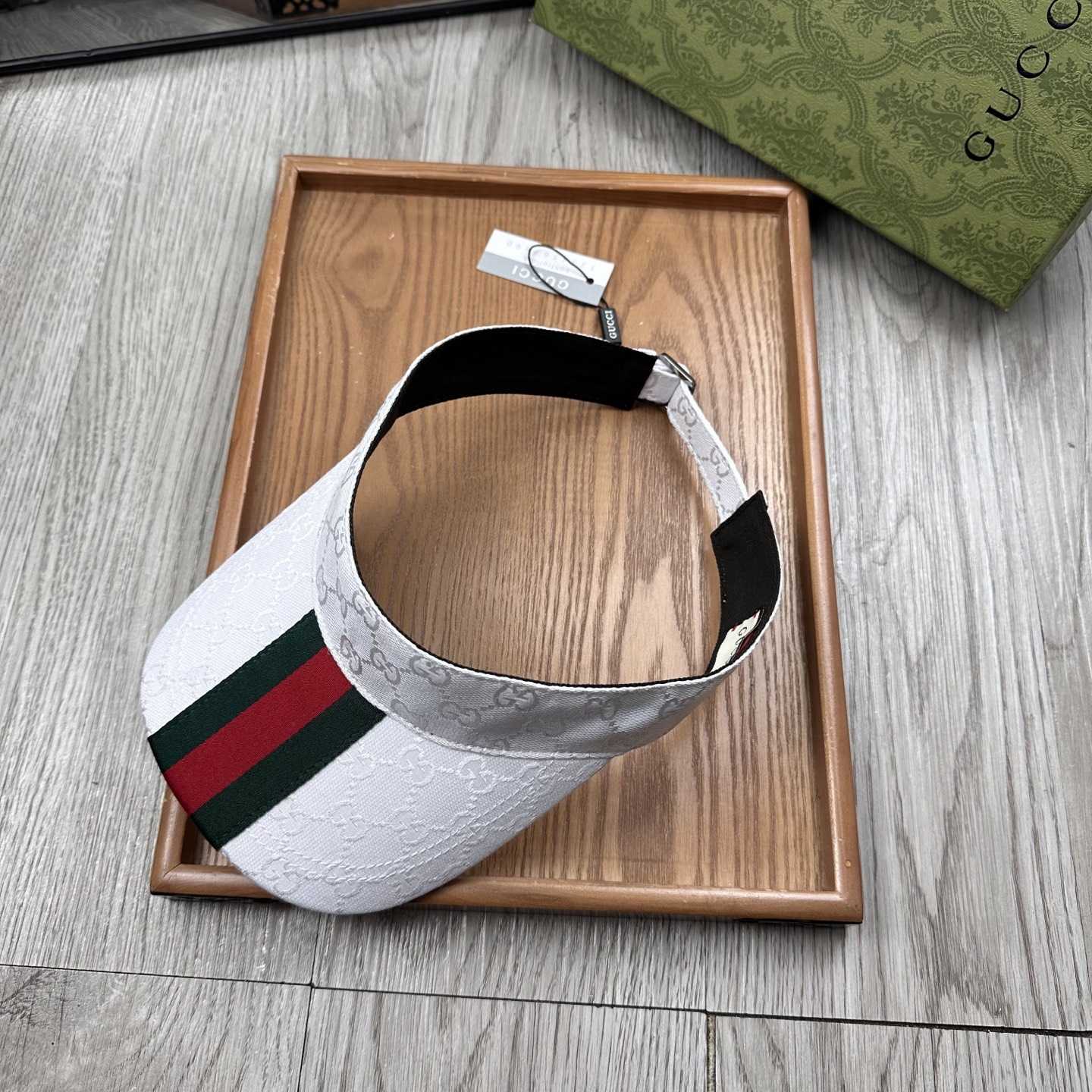 Gucci Original GG Canvas Visor With Web - DopestKickz