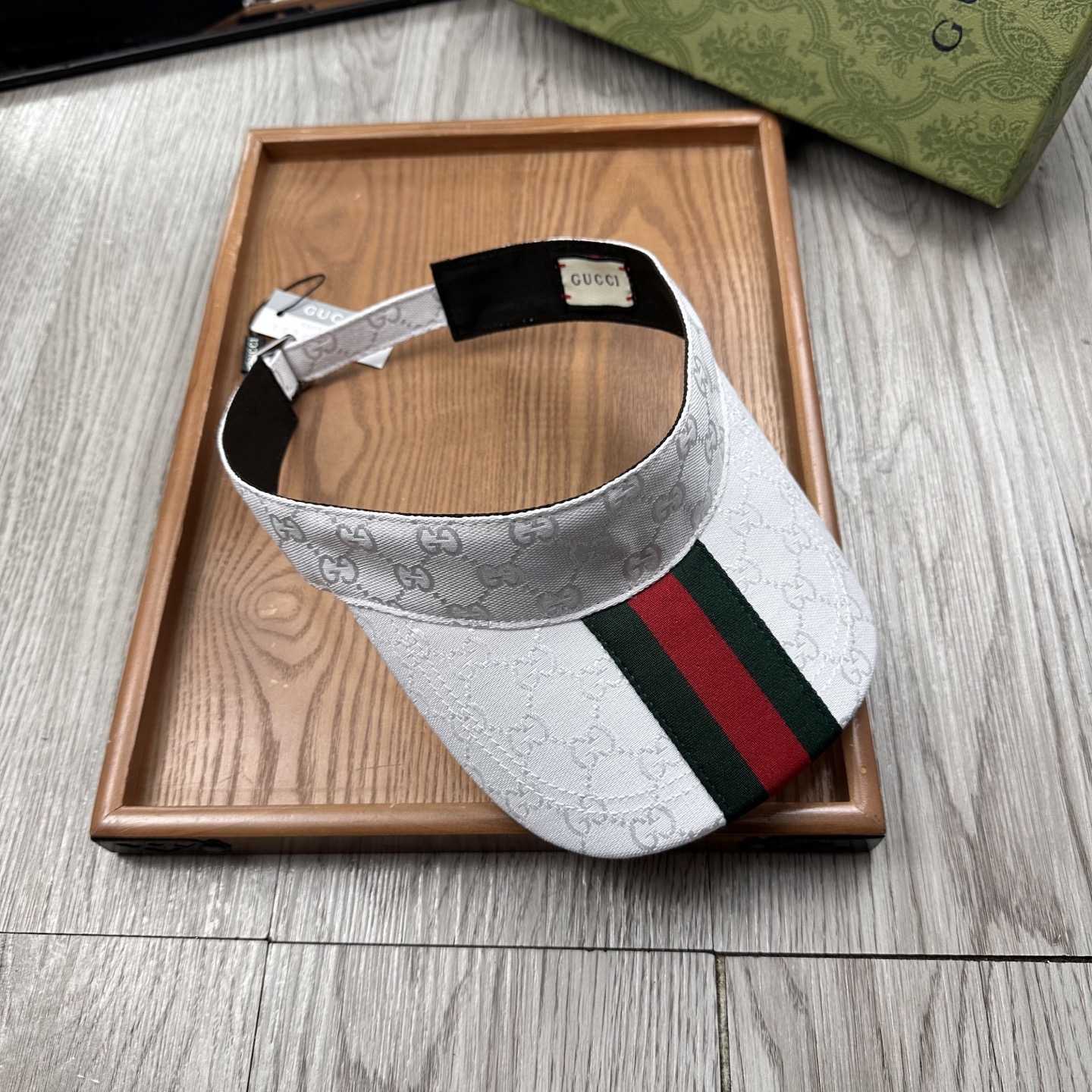 Gucci Original GG Canvas Visor With Web - DopestKickz