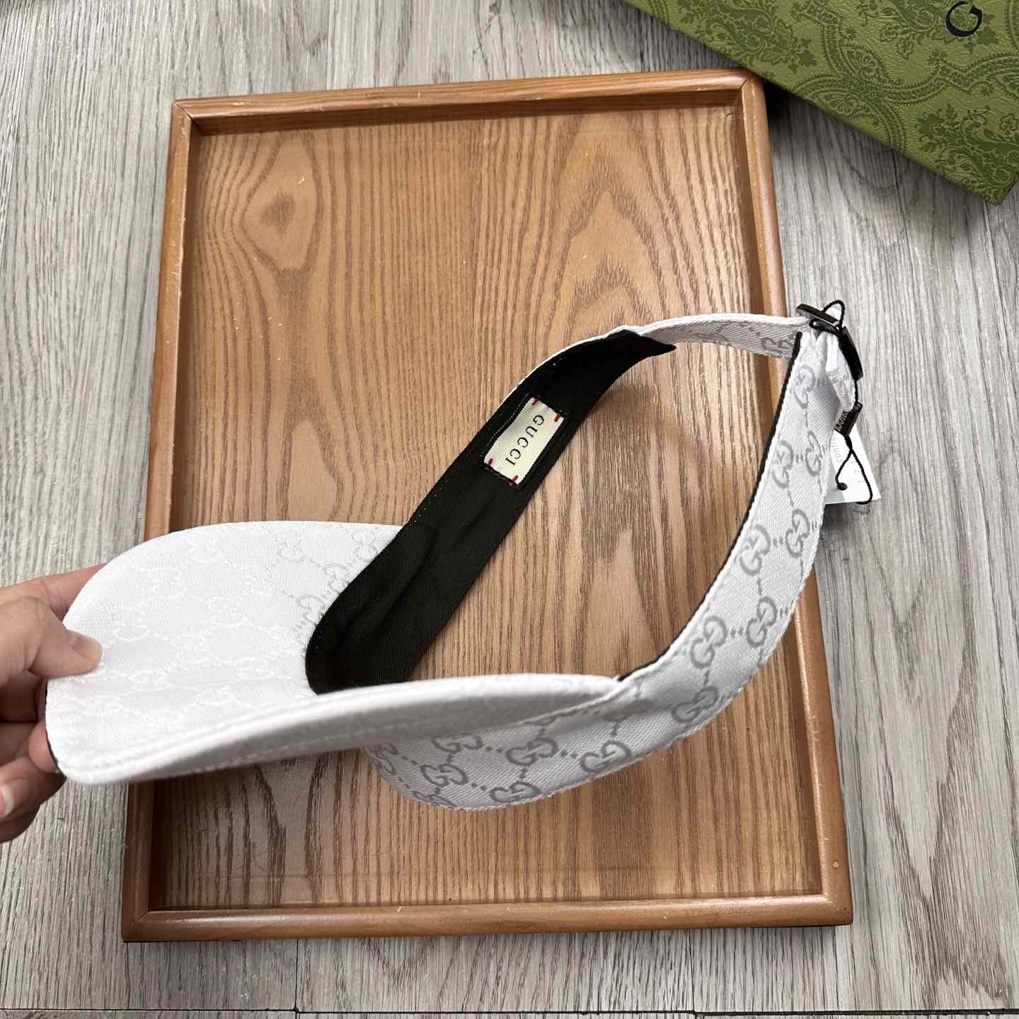 Gucci Original GG Canvas Visor With Web - DopestKickz