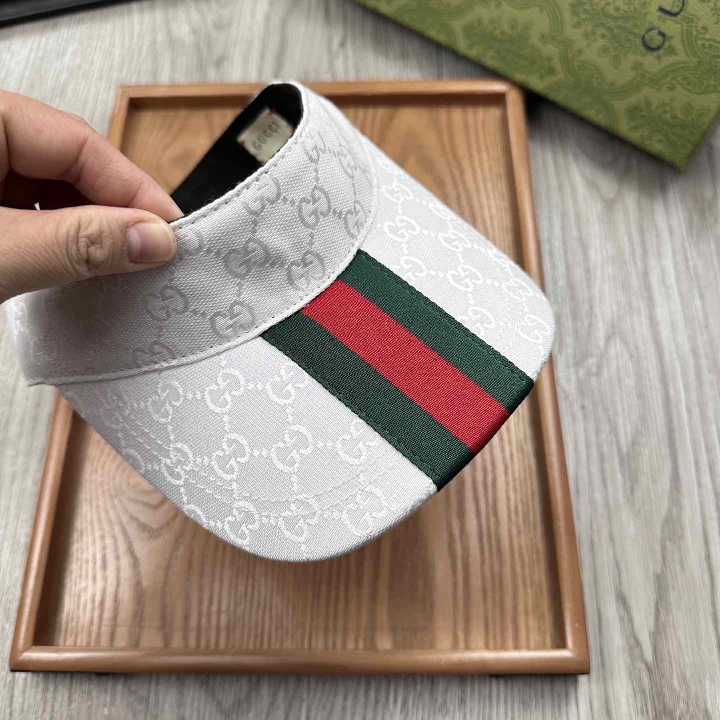 Gucci Original GG Canvas Visor With Web - DopestKickz
