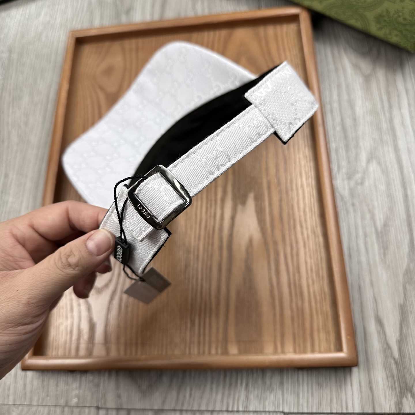 Gucci Original GG Canvas Visor With Web - DopestKickz