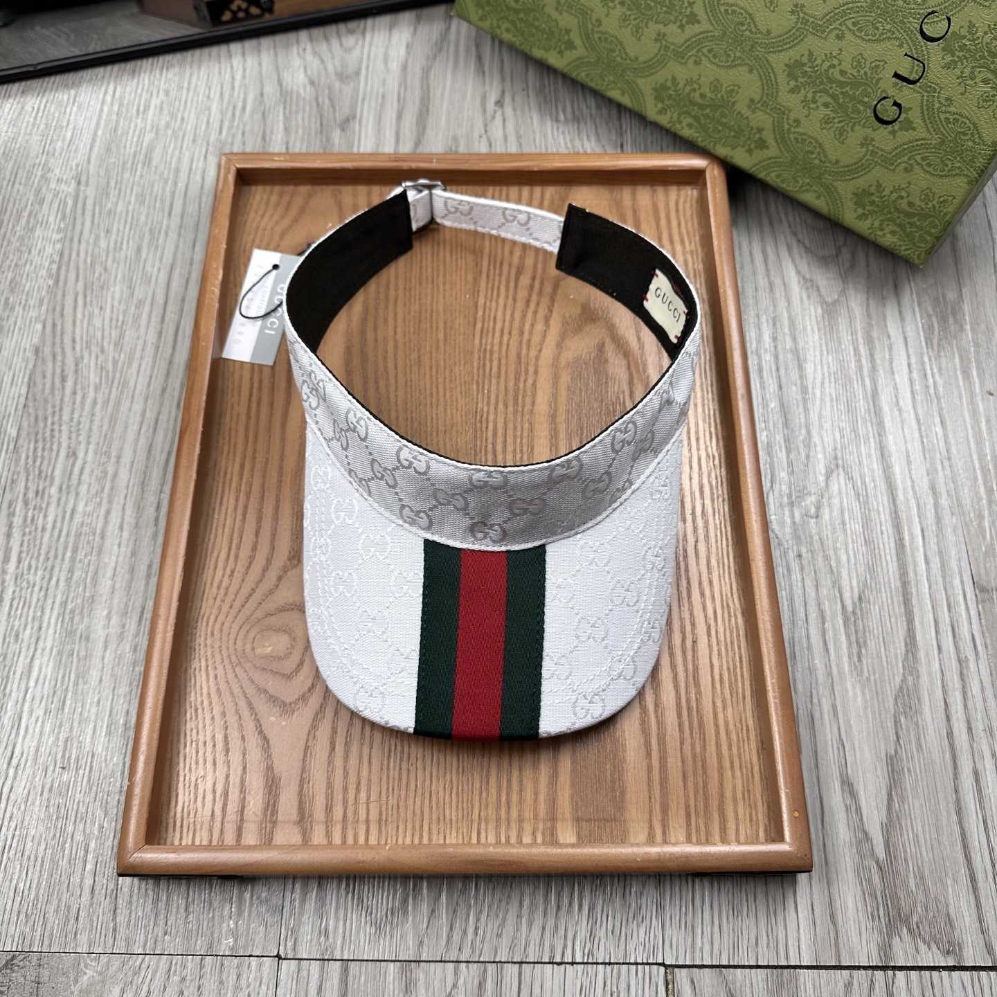 Gucci Original GG Canvas Visor With Web - DopestKickz
