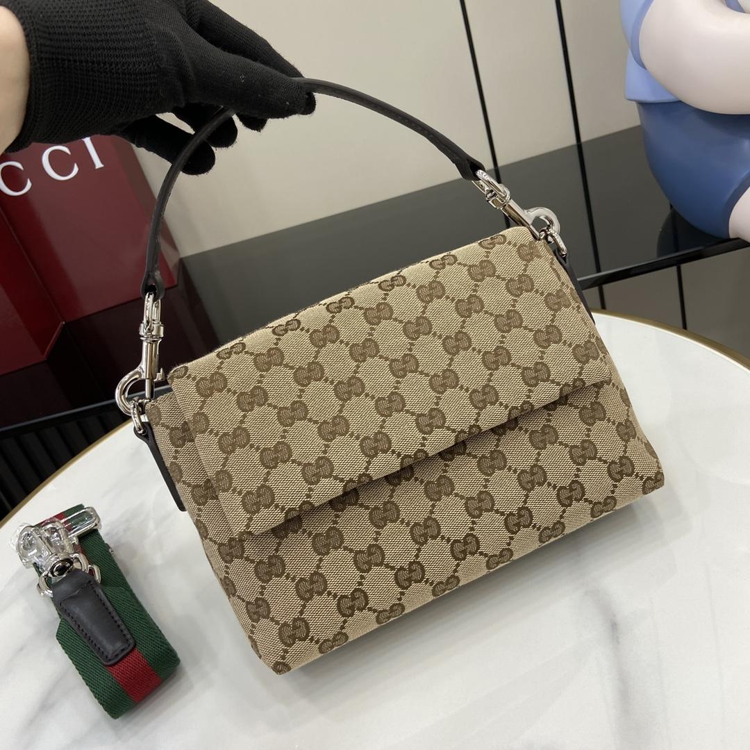 Gucci Small GG Crossbody Bag With Web - DopestKickz