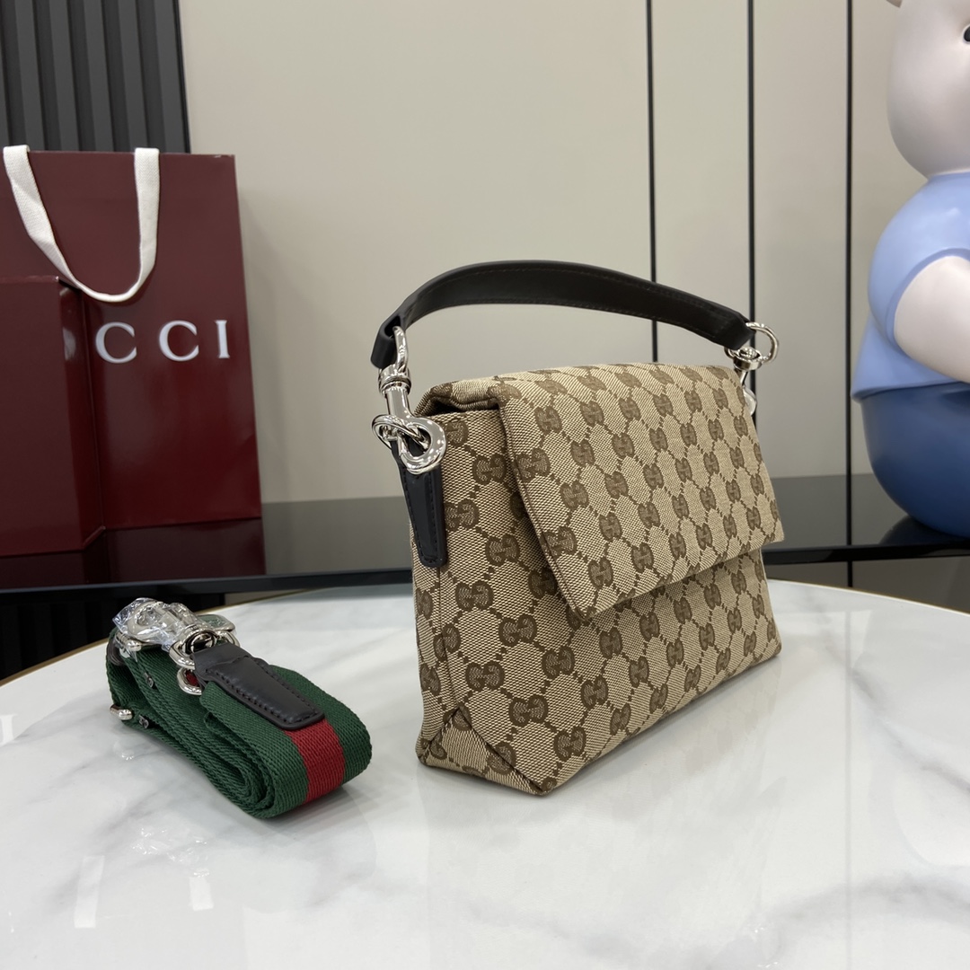 Gucci Small GG Crossbody Bag With Web - DopestKickz