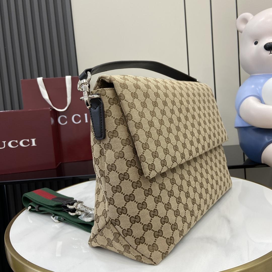 Gucci Medium GG Crossbody Bag With Web - DopestKickz