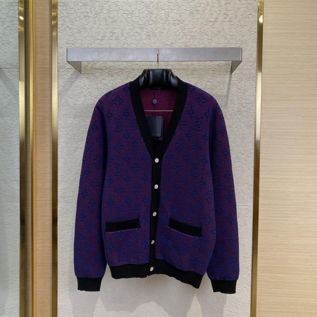 Louis Vuitton Optical Monogram Jacquard Cardigan  1AGTKS - DopestKickz