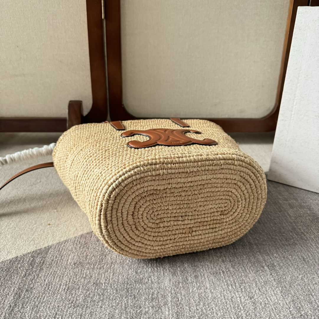 Celine Teen Supple Celine Classic Panier In Raffia And Calfskin - DopestKickz