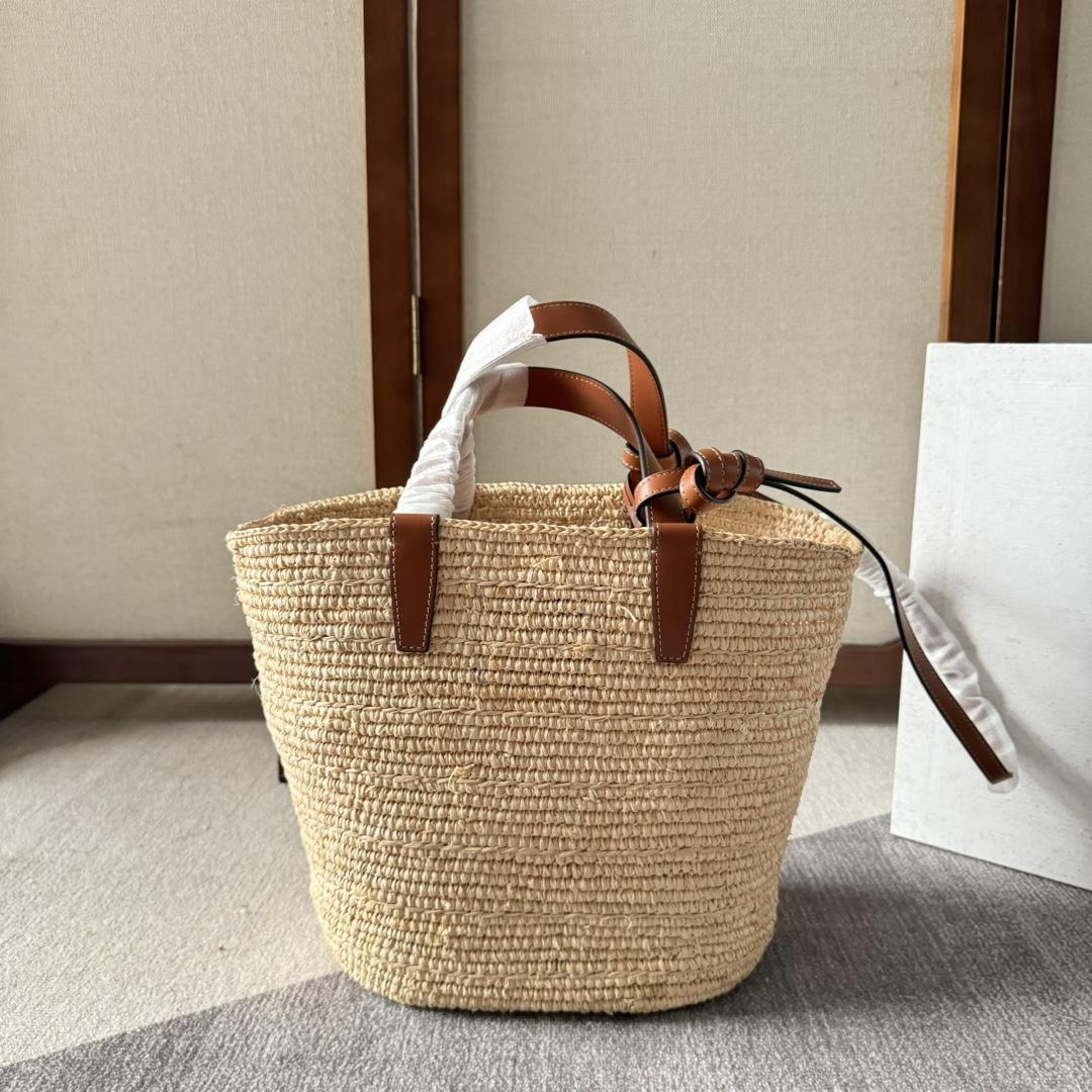 Celine Teen Supple Celine Classic Panier In Raffia And Calfskin - DopestKickz