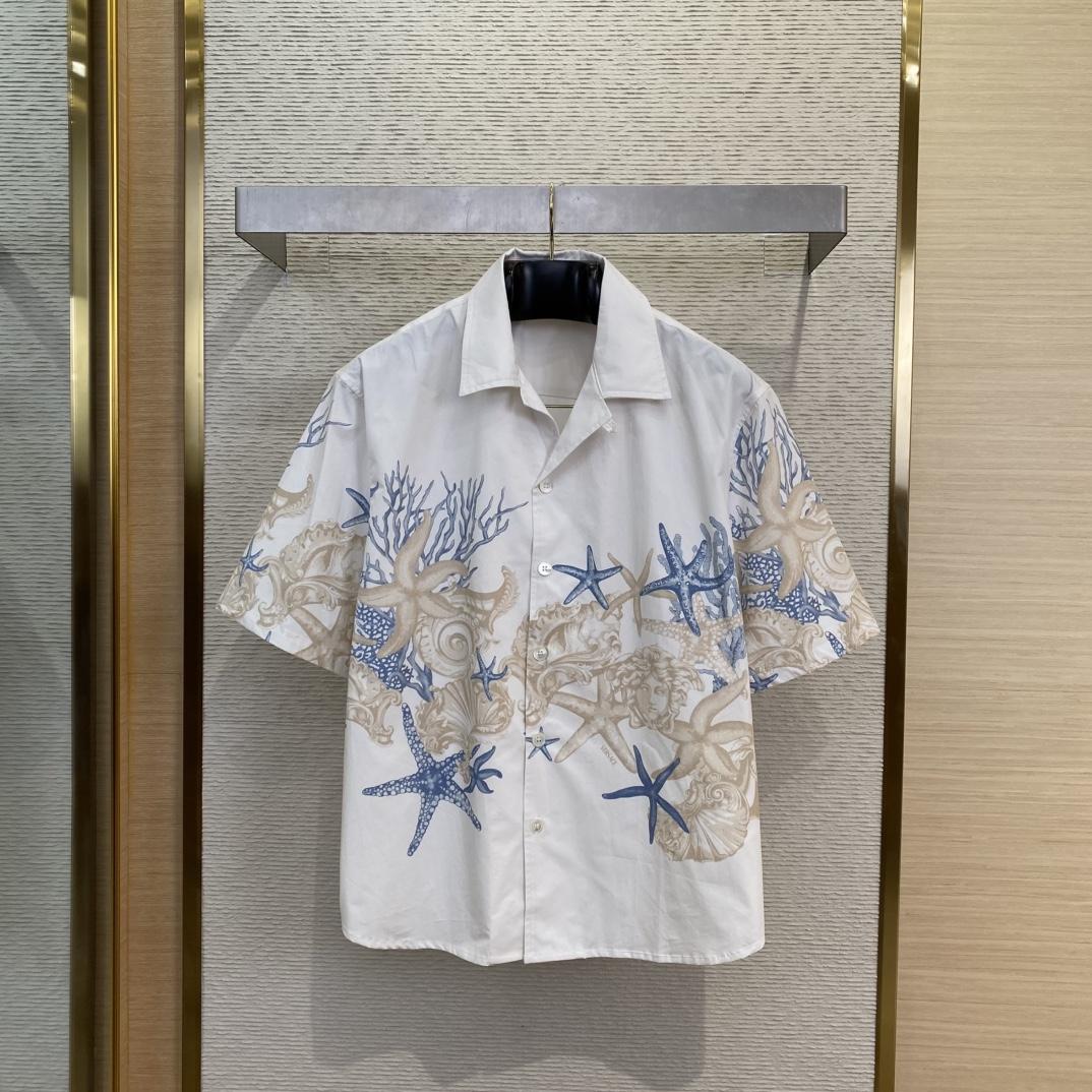 Versace Barocco Sea Cotton Shirt - DopestKickz