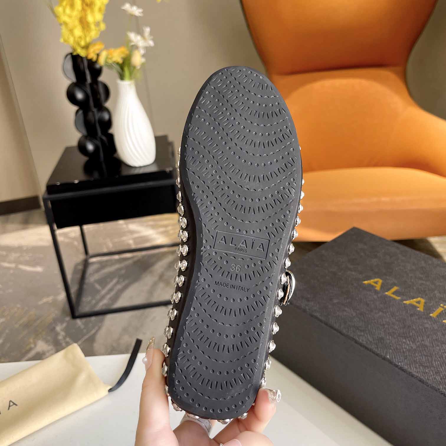 Alaïa Strass Lambskin Ballet Flats - DopestKickz