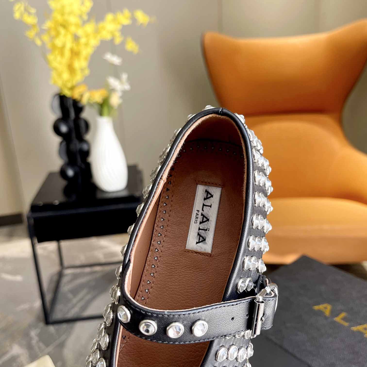 Alaïa Strass Lambskin Ballet Flats - DopestKickz