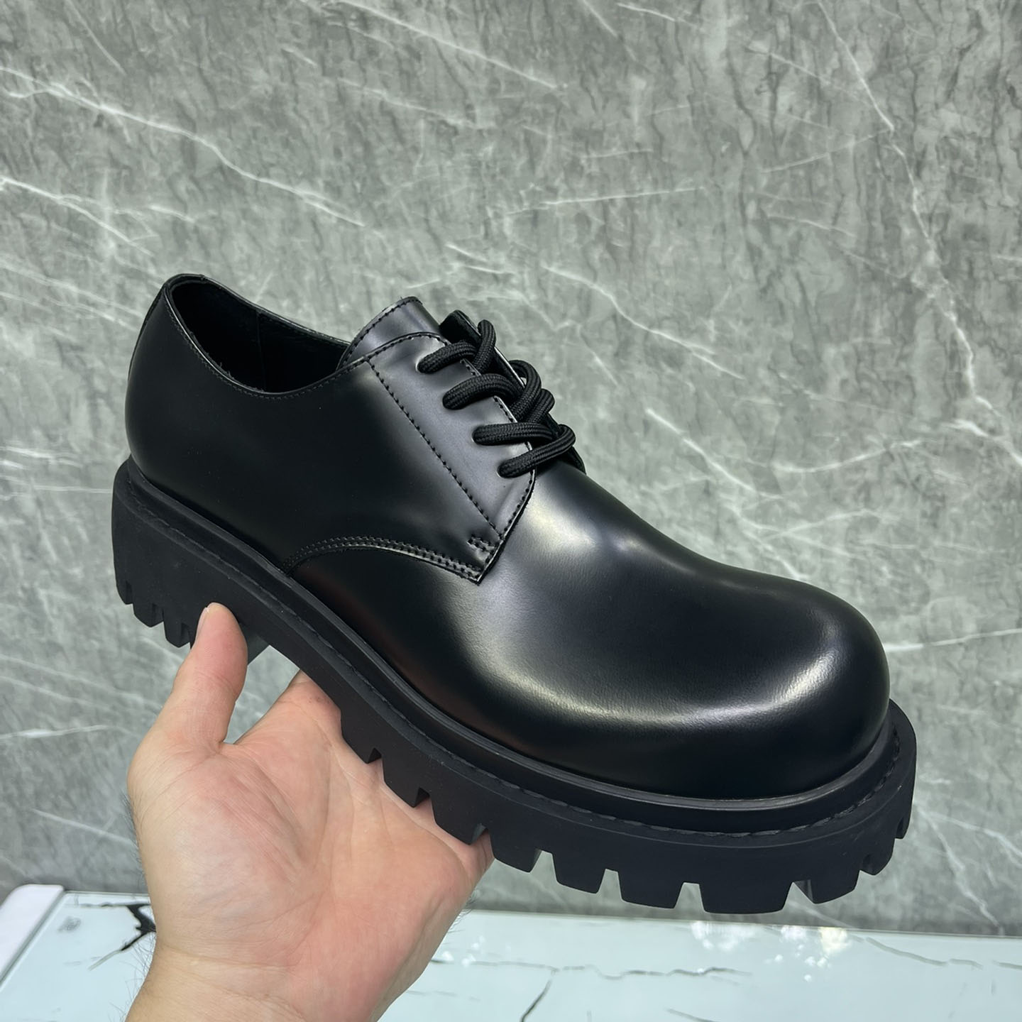 Balenciaga Hummer Derbie In Black Matte Calfskin - DopestKickz