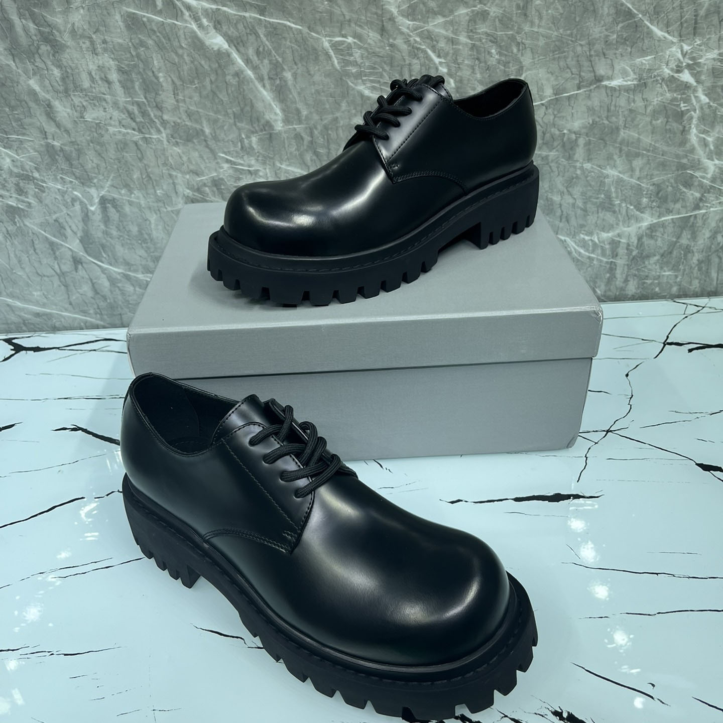 Balenciaga Hummer Derbie In Black Matte Calfskin - DopestKickz
