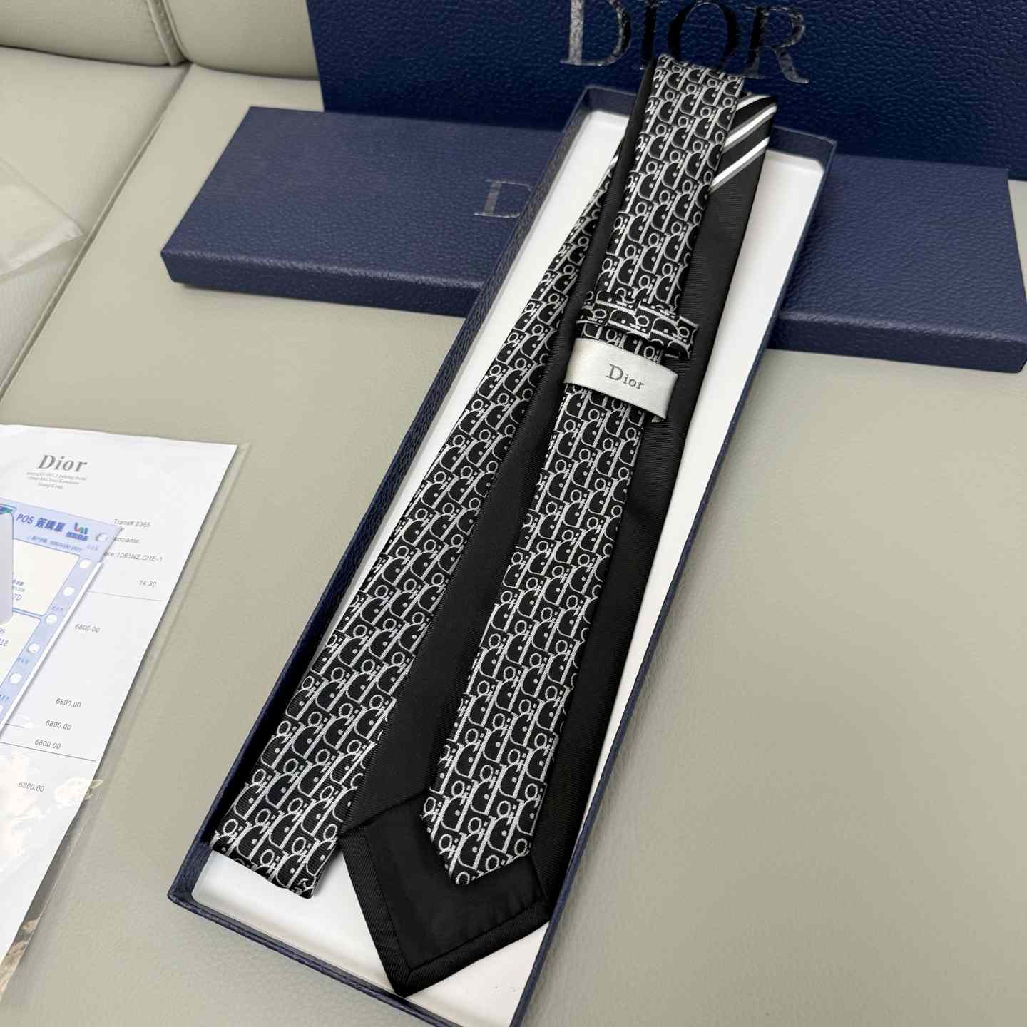 Dior Striped Dior Oblique Tie - DopestKickz