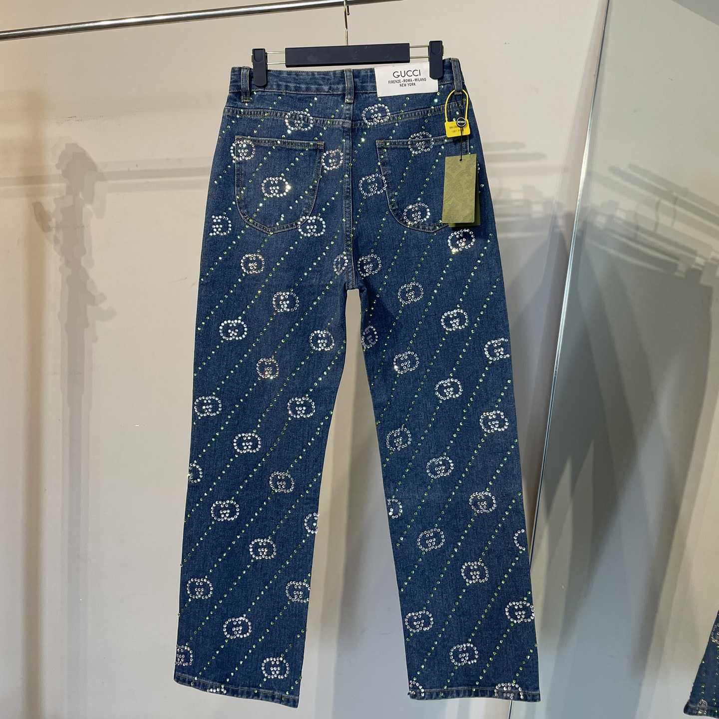 Gucci Crystal Interlocking G Denim Trouser - DopestKickz
