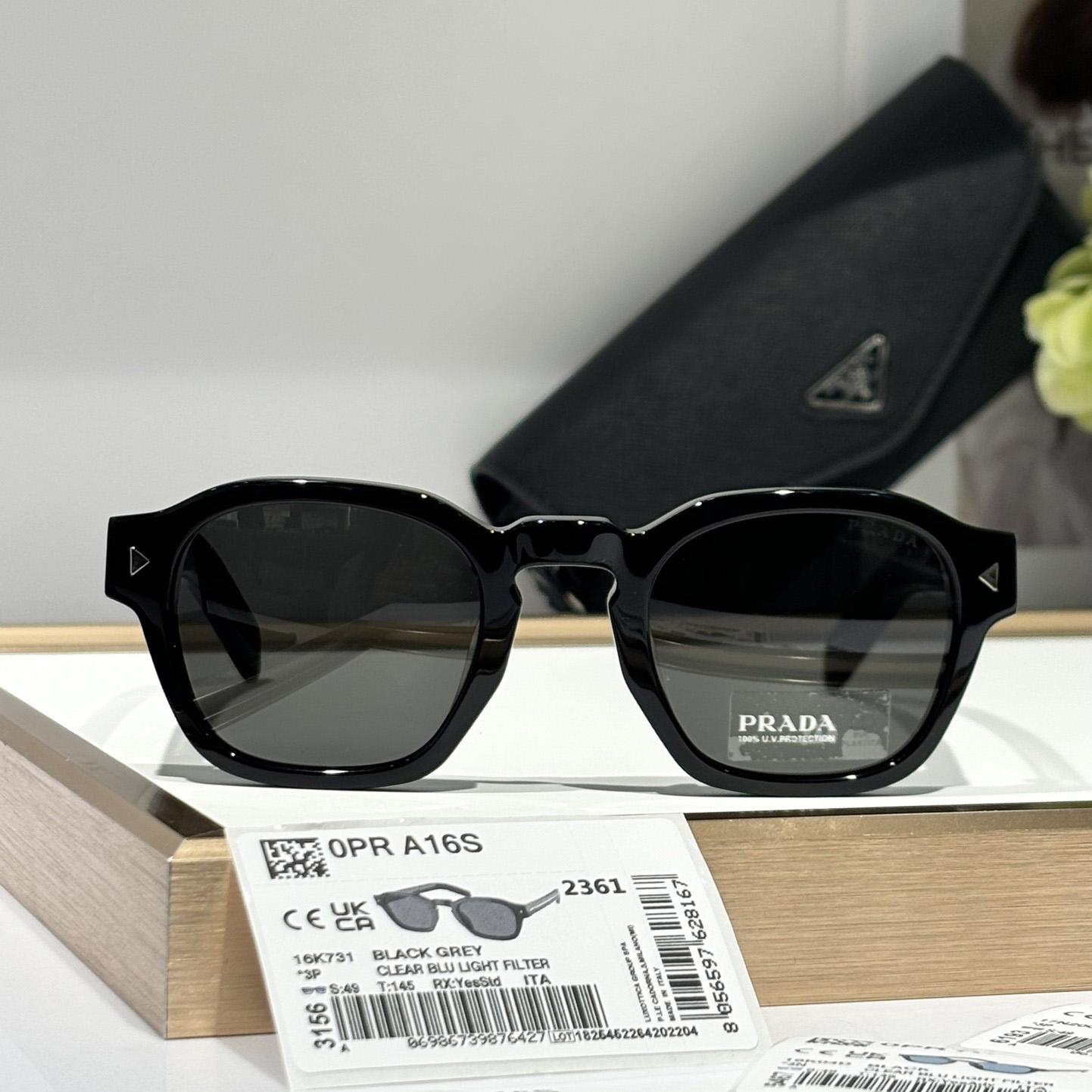 Prada Sunglasses With Iconic Metal Plaque   SPR A16SF - DopestKickz