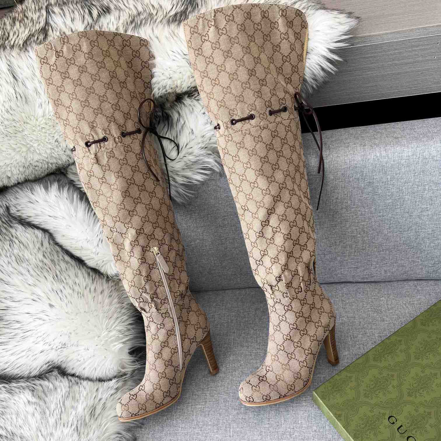 Gucci Monogram Over the Knee Boots  - DopestKickz
