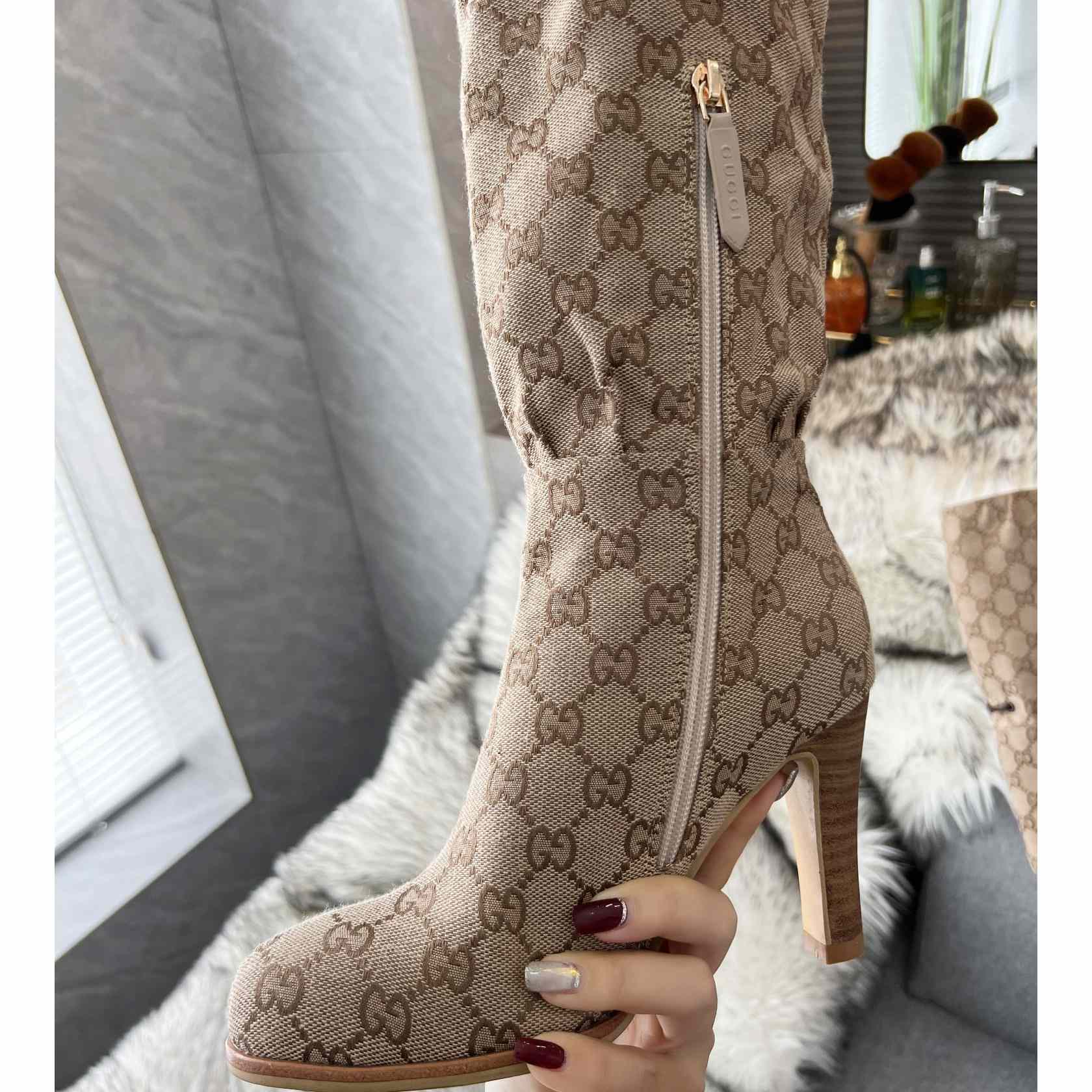 Gucci Monogram Over the Knee Boots  - DopestKickz