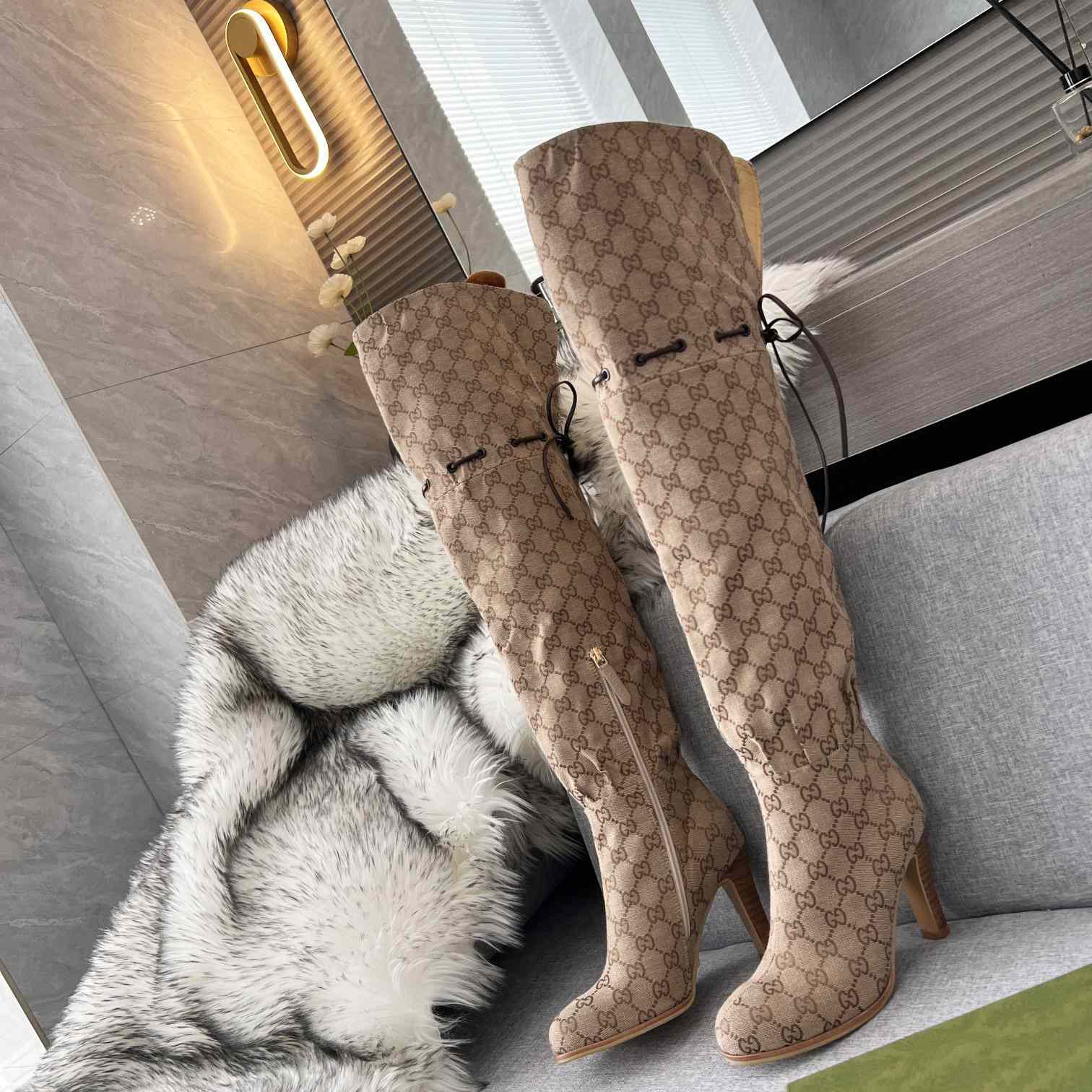 Gucci Monogram Over the Knee Boots  - DopestKickz