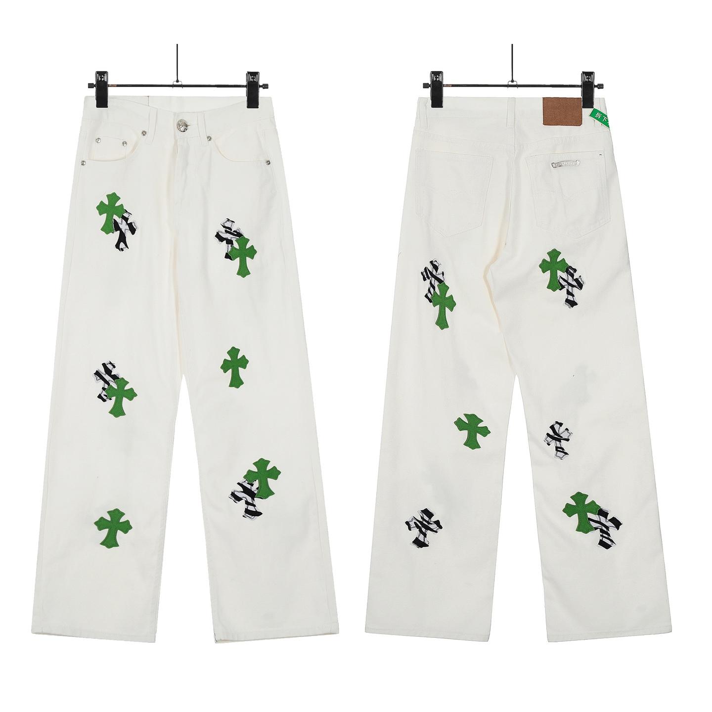 Chrome Hearts Cross Patch Jeans - DopestKickz