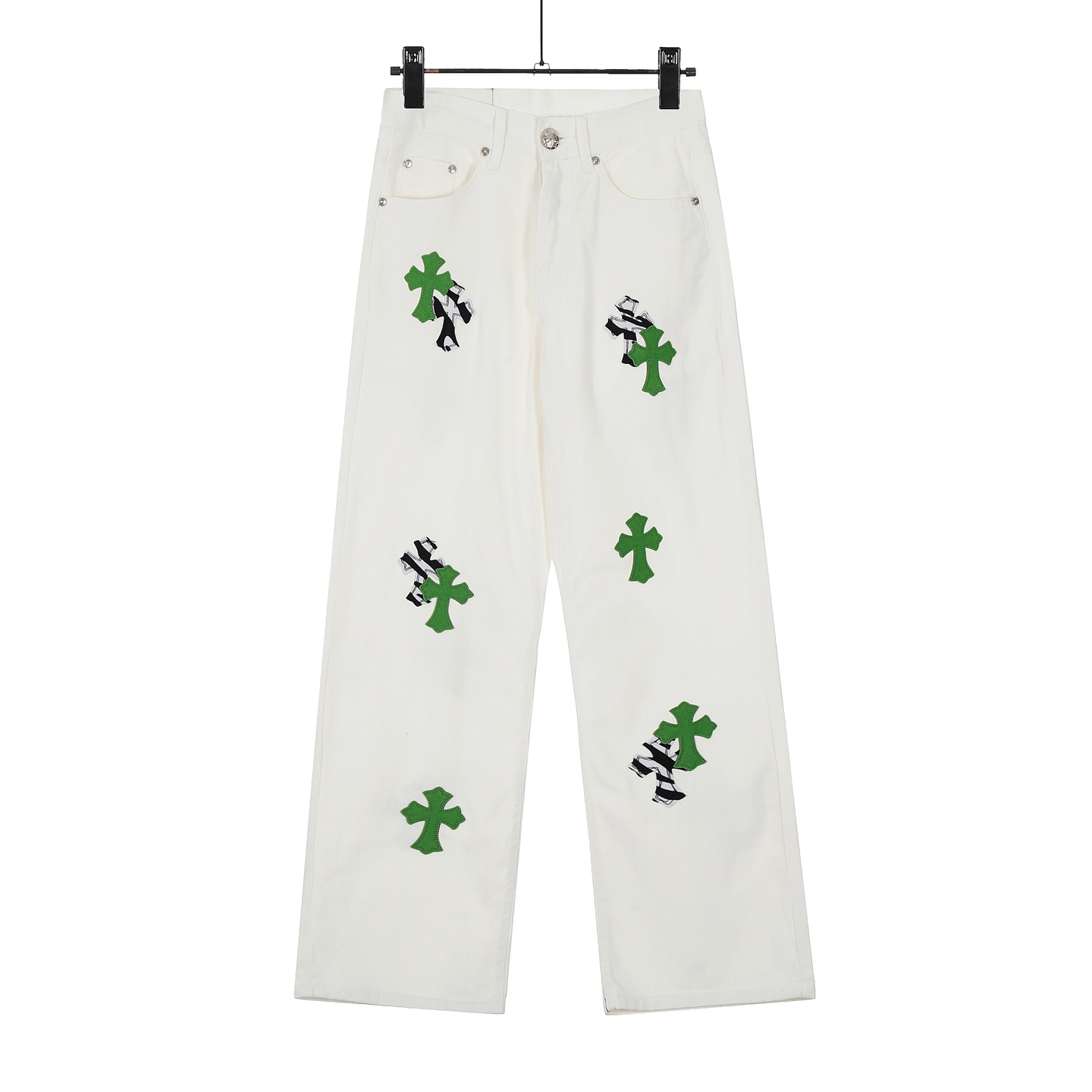 Chrome Hearts Cross Patch Jeans - DopestKickz