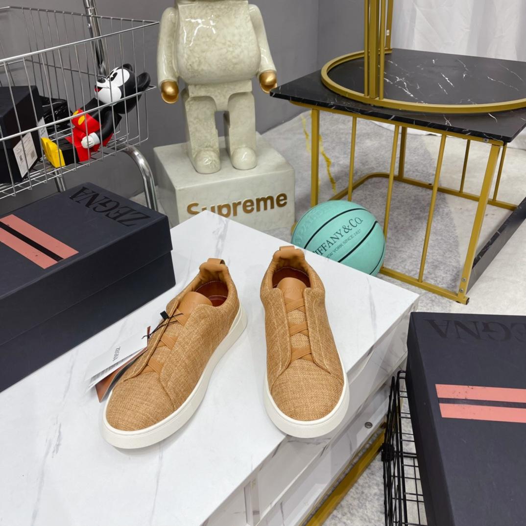 Zegna Triple Stitch Canvas Sneakers - DopestKickz