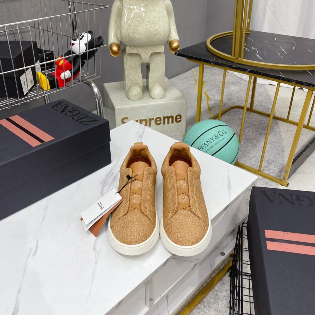 Zegna Triple Stitch Canvas Sneakers - DopestKickz