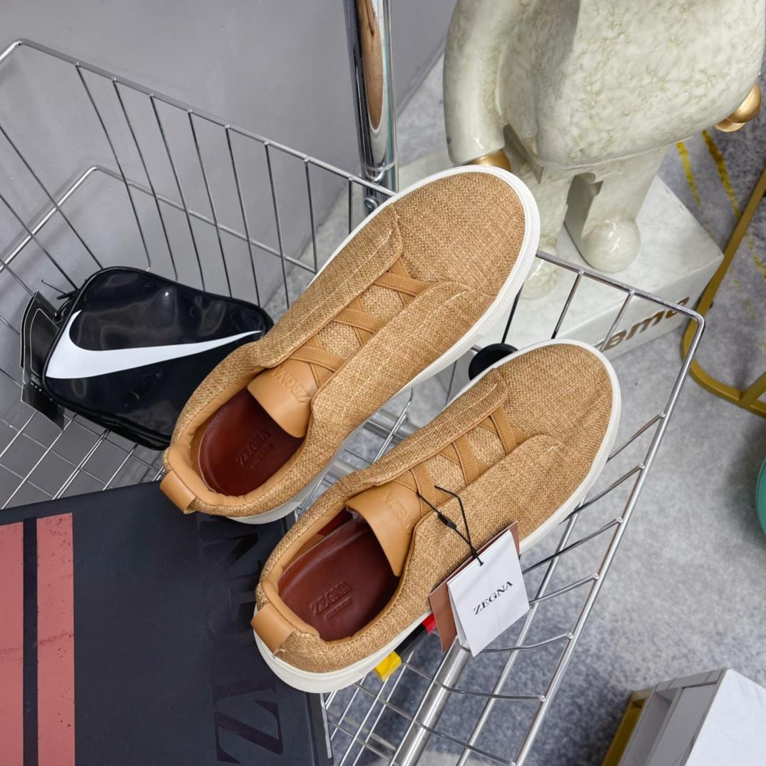 Zegna Triple Stitch Canvas Sneakers - DopestKickz