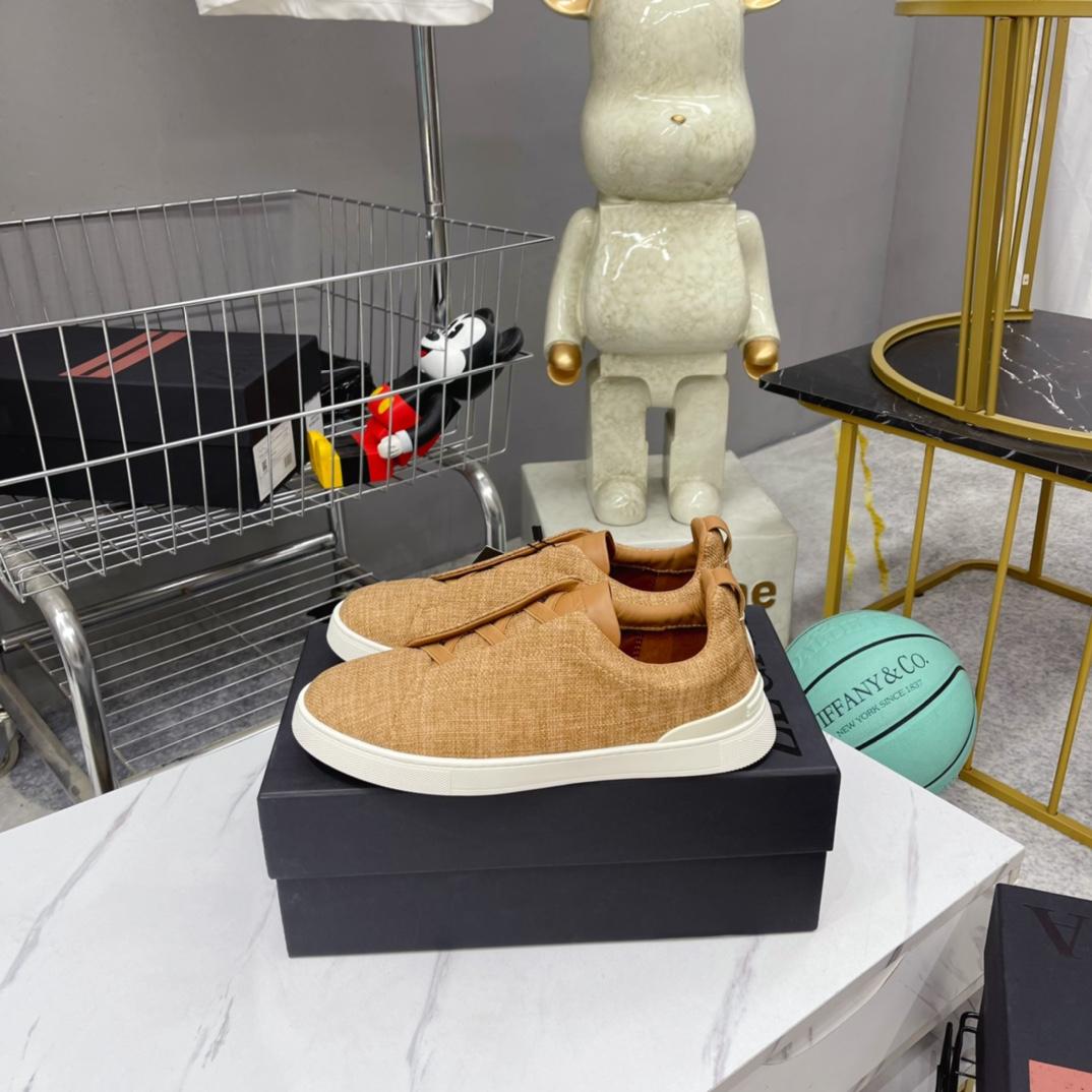 Zegna Triple Stitch Canvas Sneakers - DopestKickz