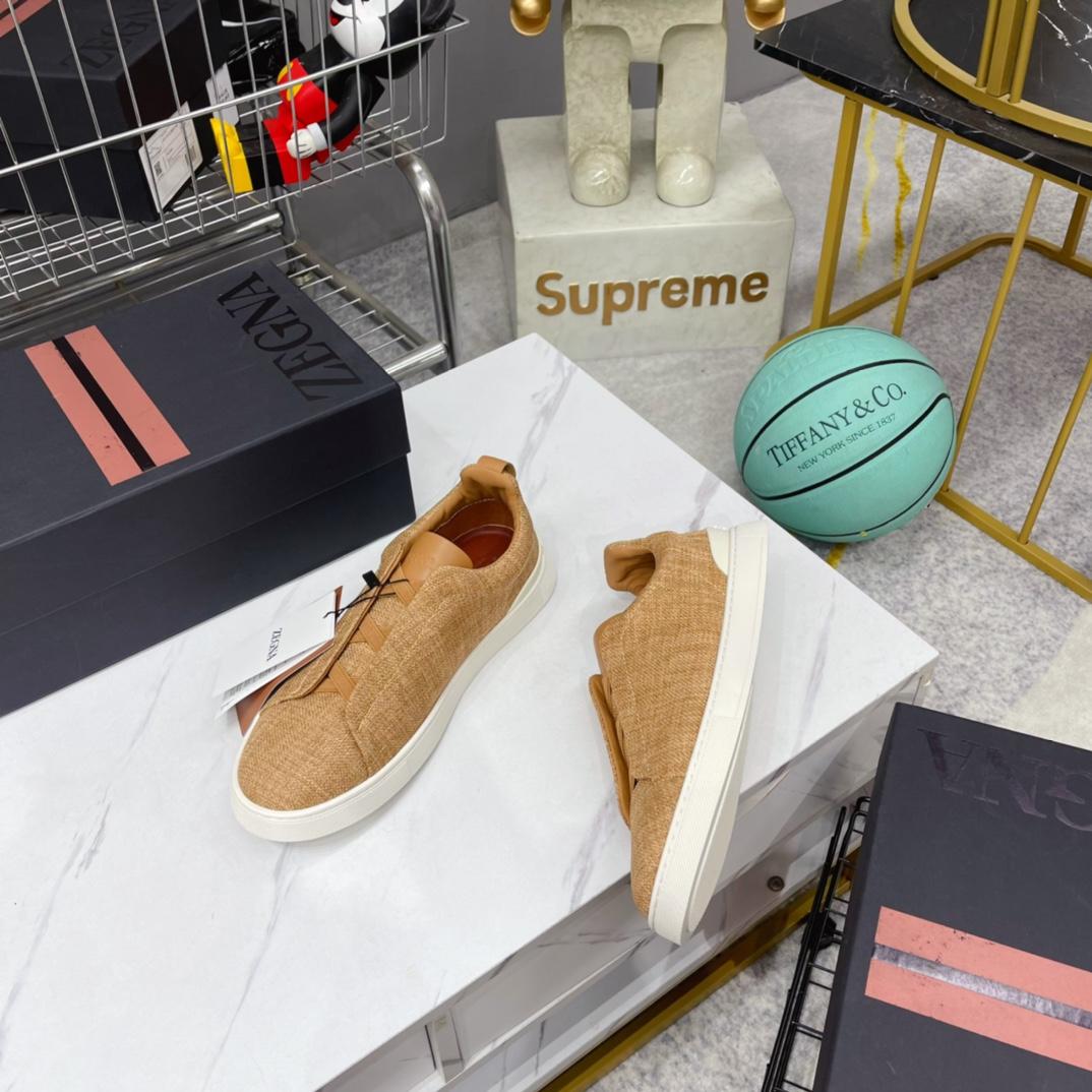 Zegna Triple Stitch Canvas Sneakers - DopestKickz