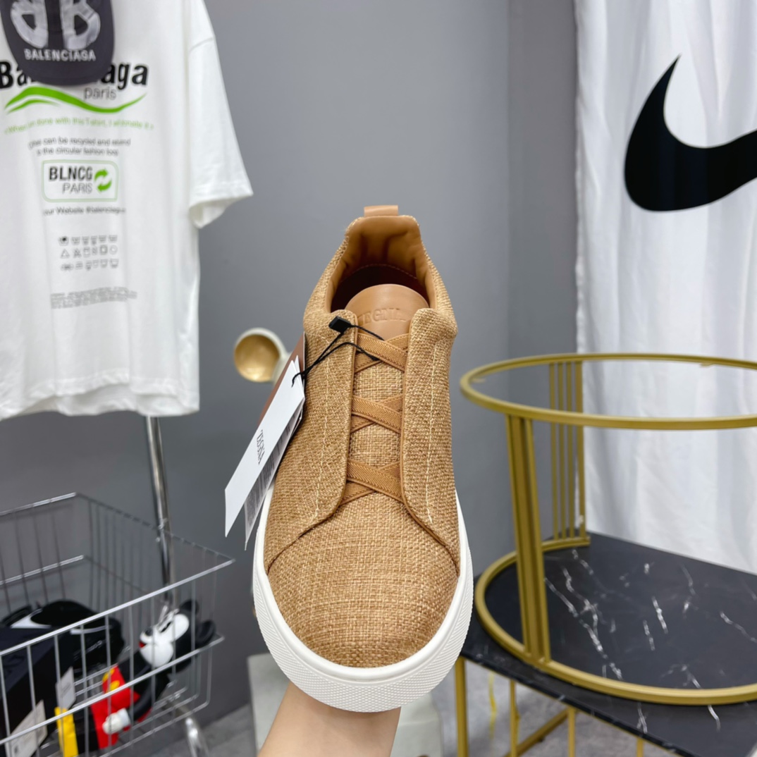 Zegna Triple Stitch Canvas Sneakers - DopestKickz