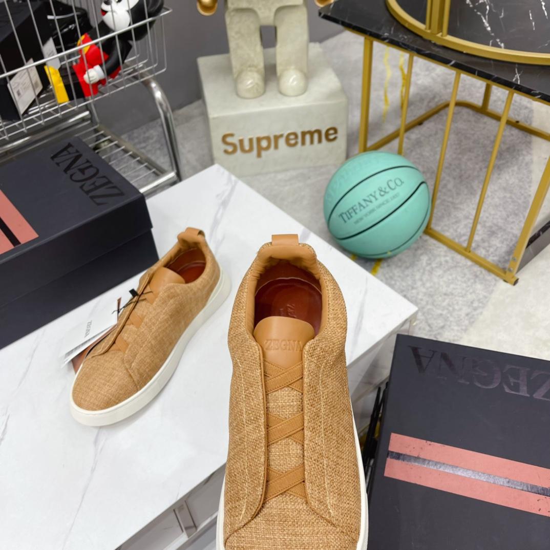 Zegna Triple Stitch Canvas Sneakers - DopestKickz