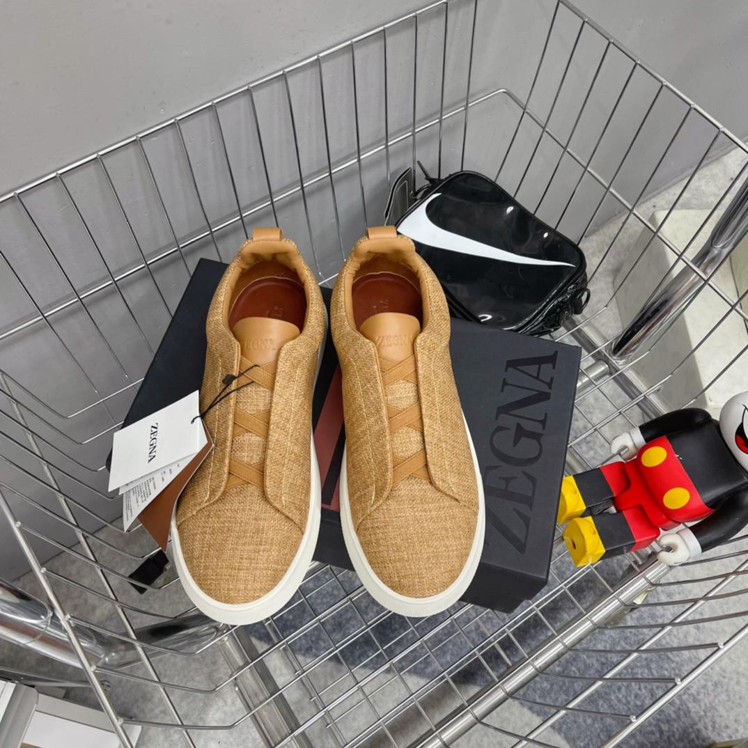 Zegna Triple Stitch Canvas Sneakers - DopestKickz