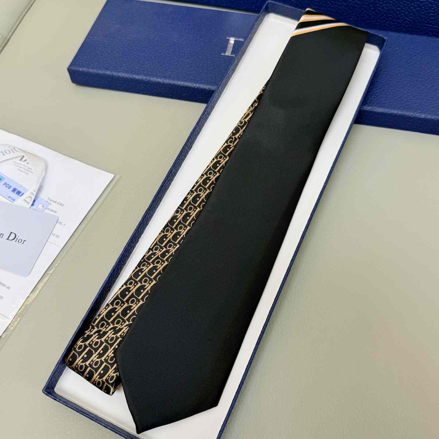 Dior Striped Dior Oblique Tie - DopestKickz