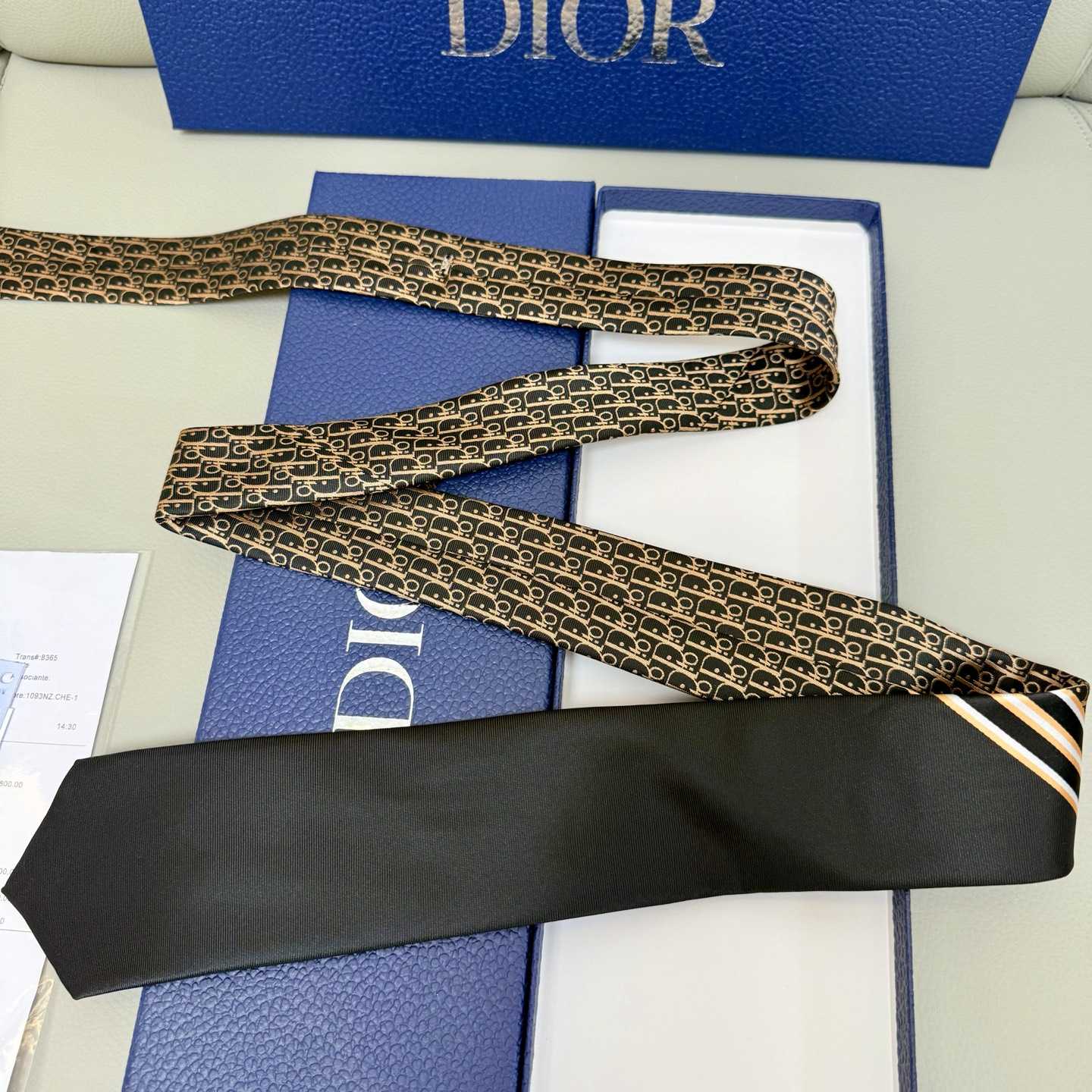 Dior Striped Dior Oblique Tie - DopestKickz