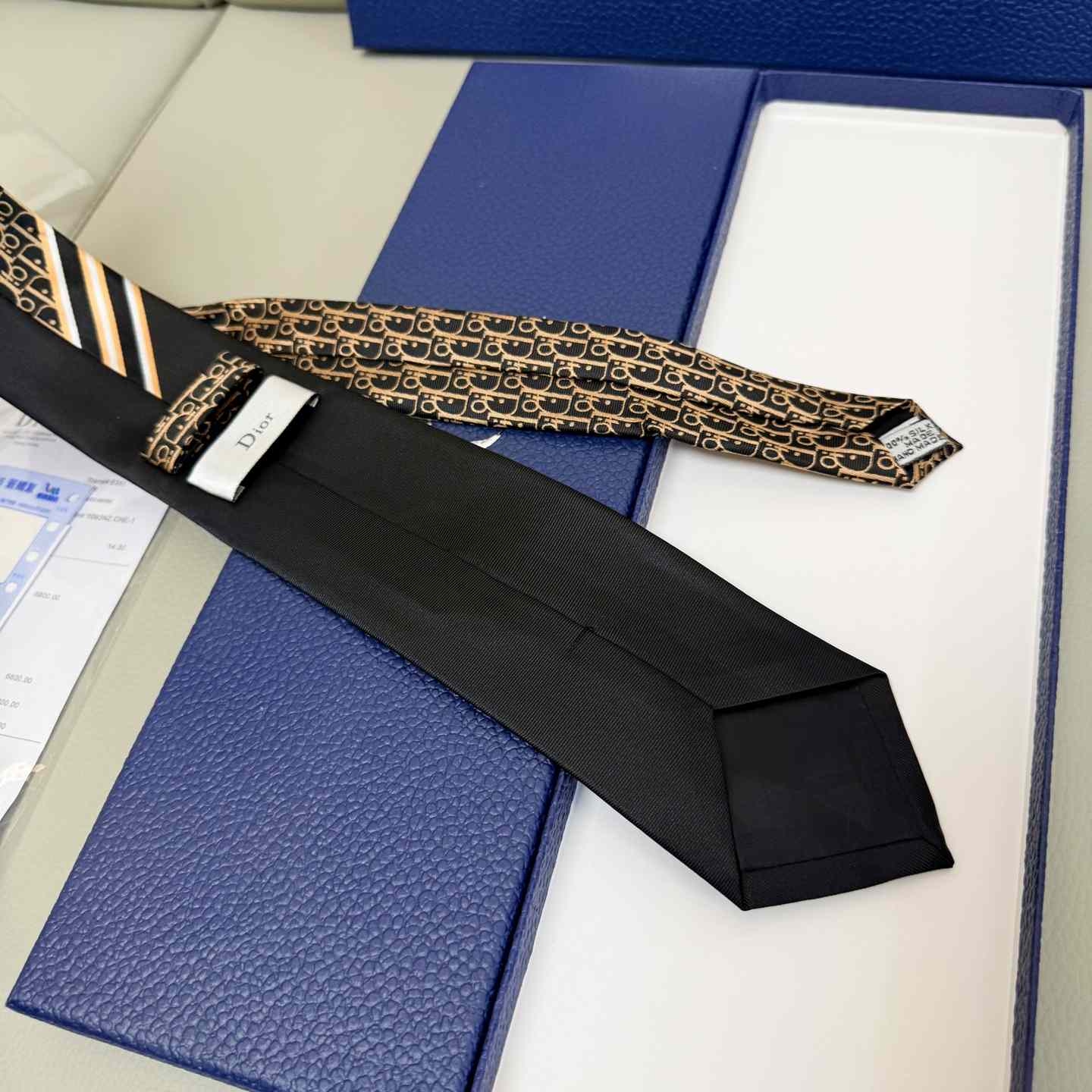 Dior Striped Dior Oblique Tie - DopestKickz