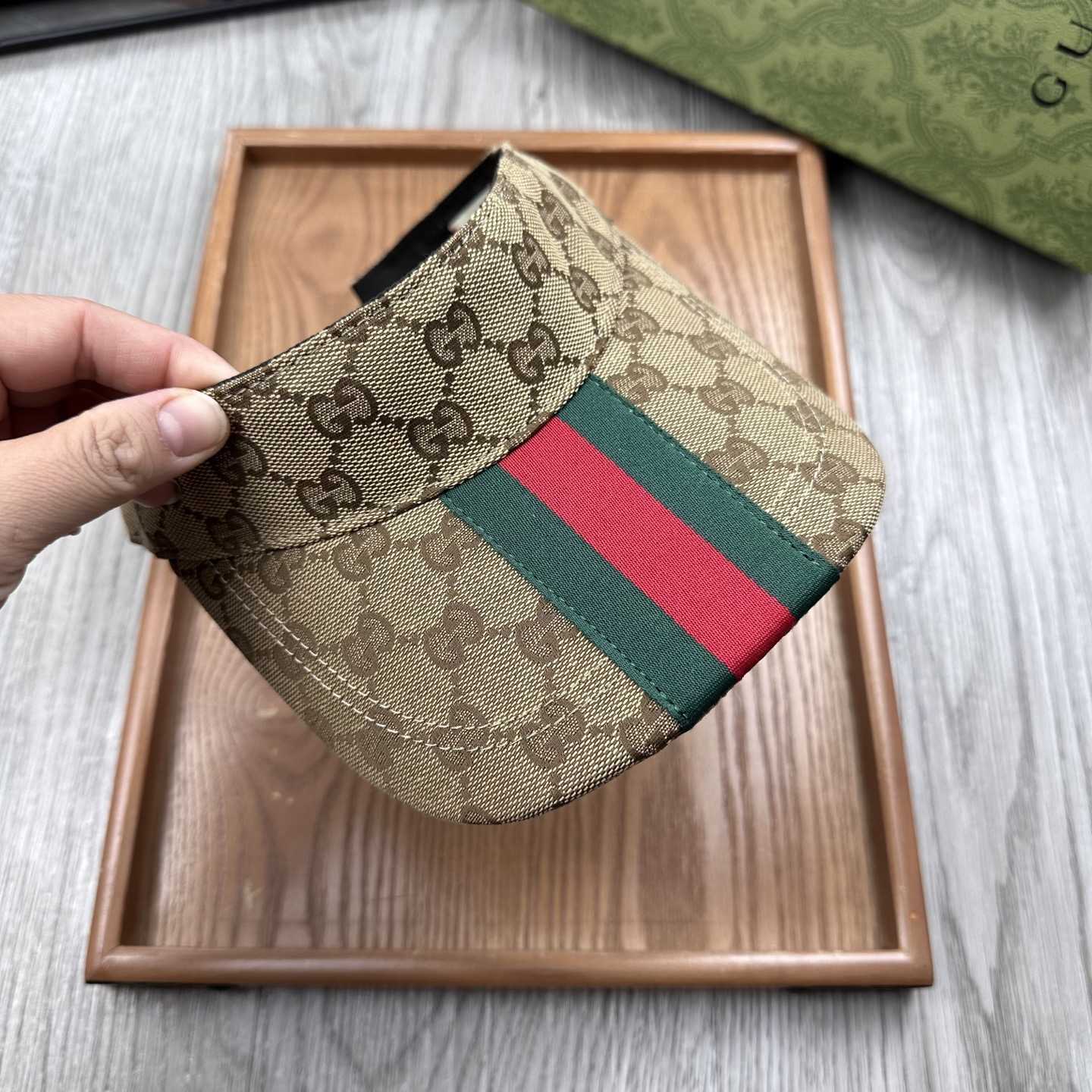 Gucci Original GG Canvas Visor With Web - DopestKickz