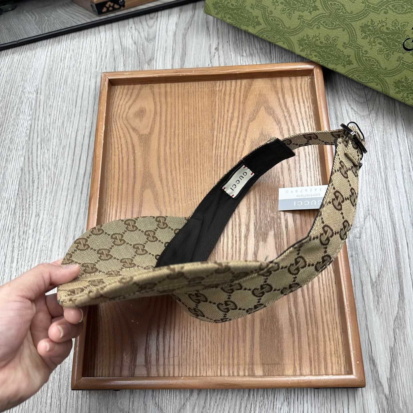 Gucci Original GG Canvas Visor With Web - DopestKickz