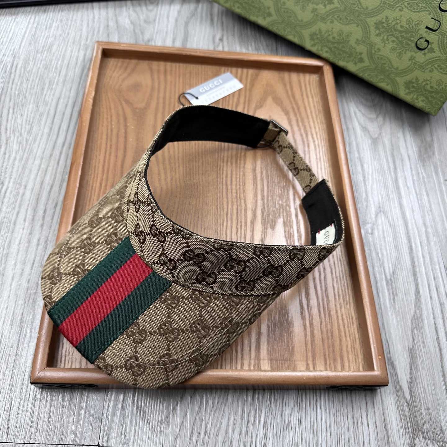 Gucci Original GG Canvas Visor With Web - DopestKickz
