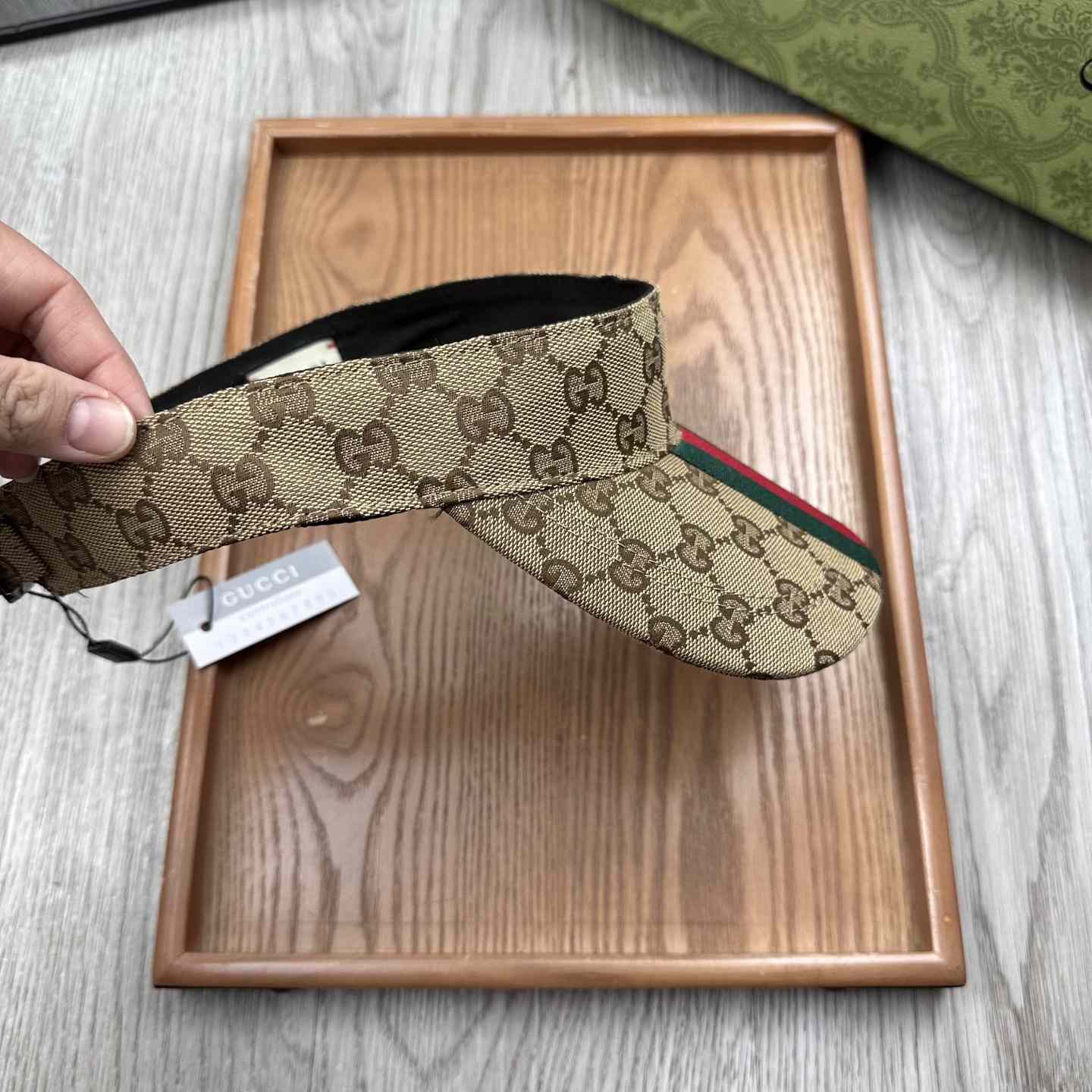 Gucci Original GG Canvas Visor With Web - DopestKickz