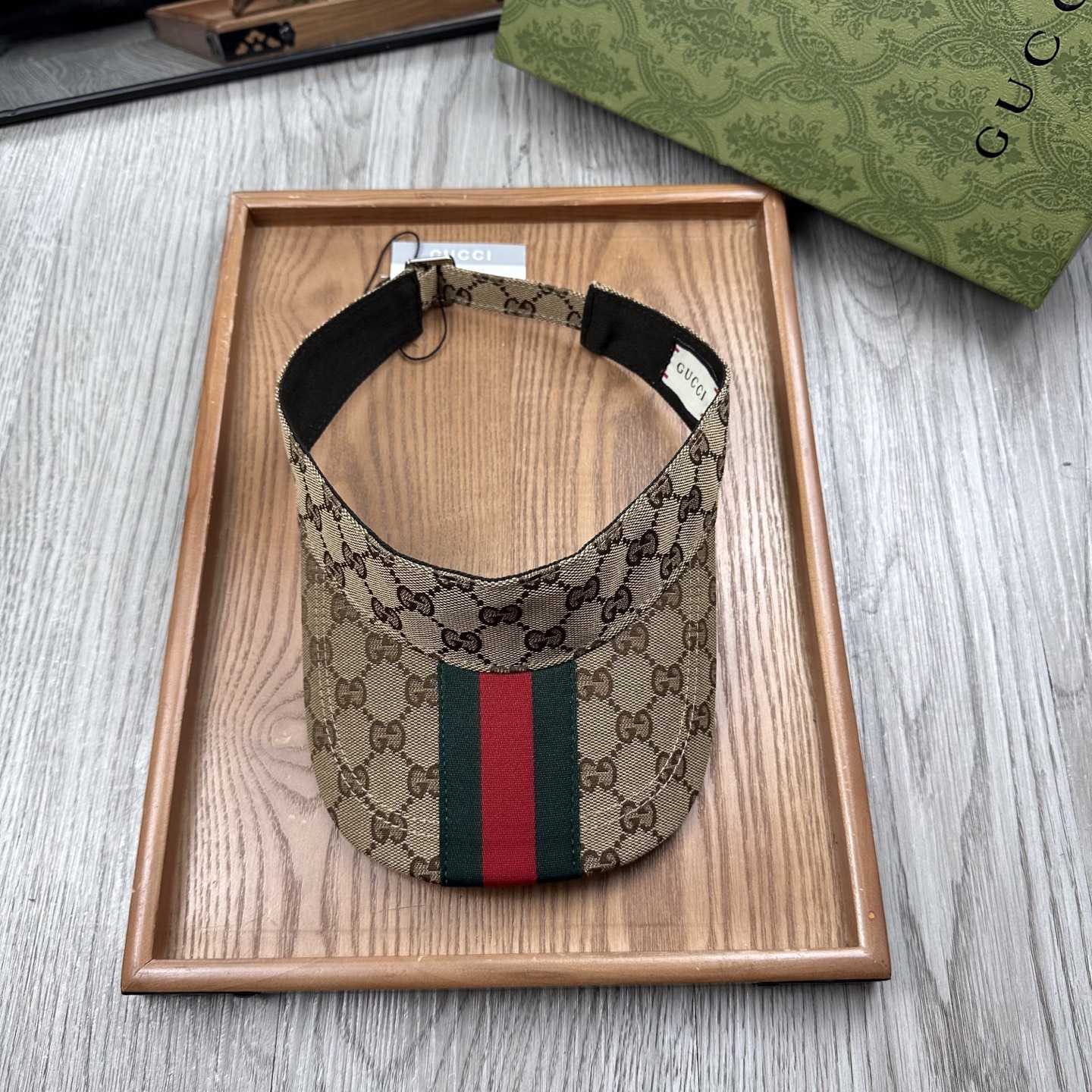 Gucci Original GG Canvas Visor With Web - DopestKickz