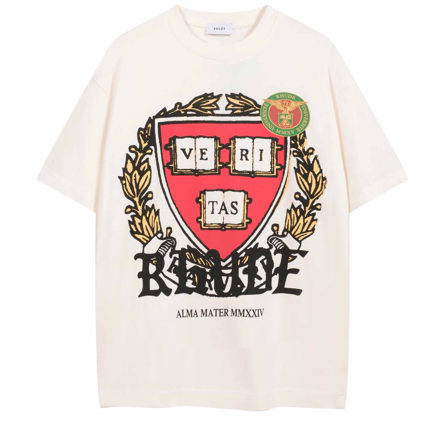 Rhude Runway Plaque T-Shirt 'Vintage White'  - DopestKickz
