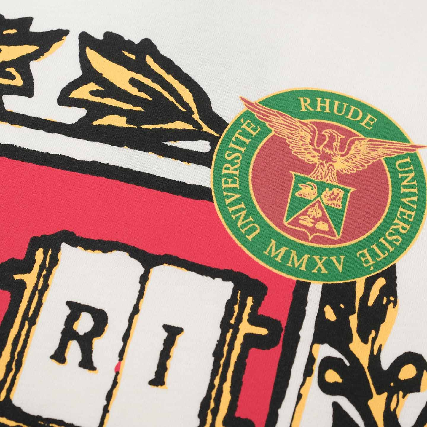 Rhude Runway Plaque T-Shirt 'Vintage White'  - DopestKickz