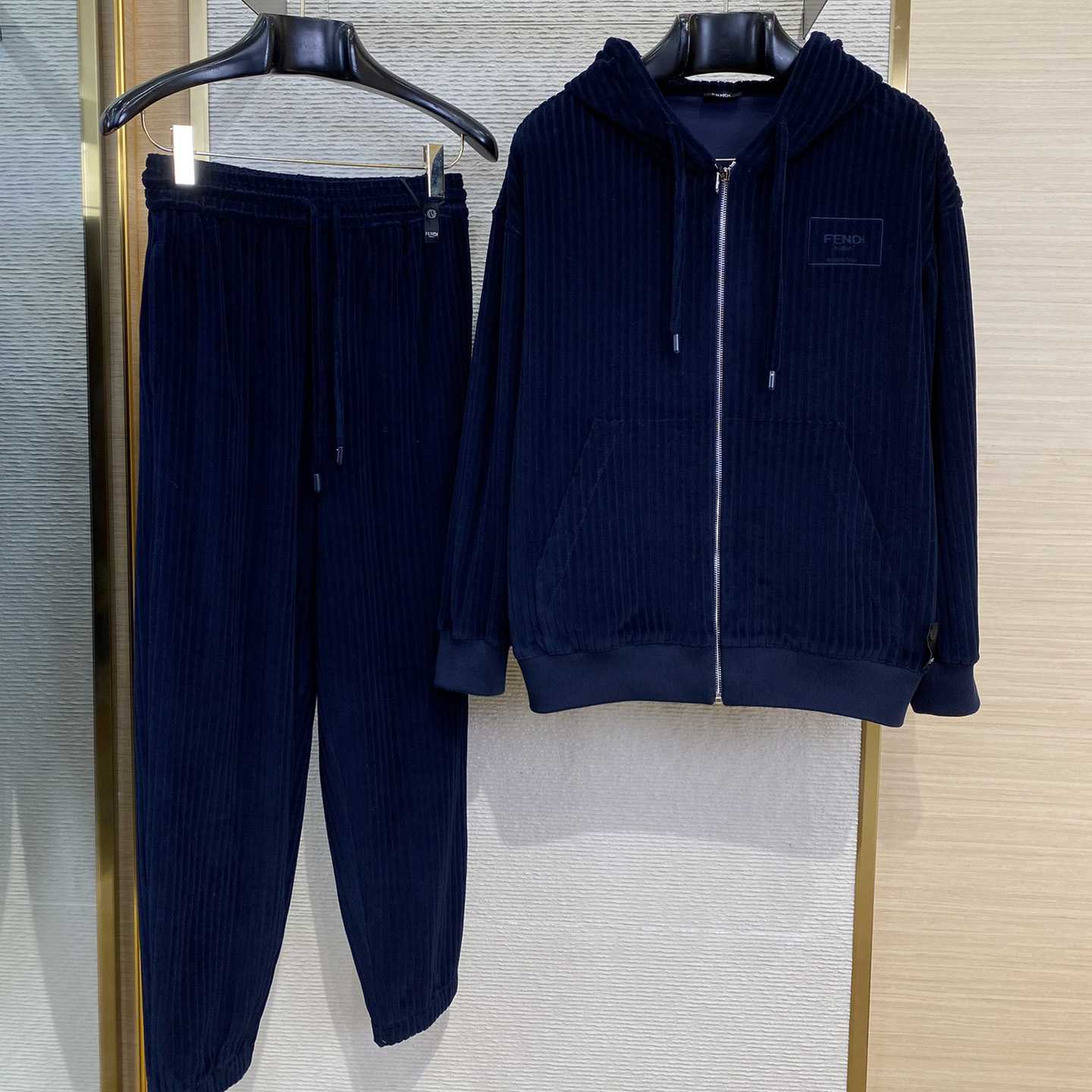 Fendi Blue Velvet Sweatshirt And Corduroy Trousers - DopestKickz