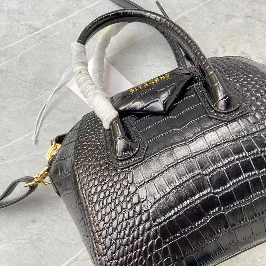 Givenchy Mini Antigona Bag In Crocodile Effect Leather - DopestKickz