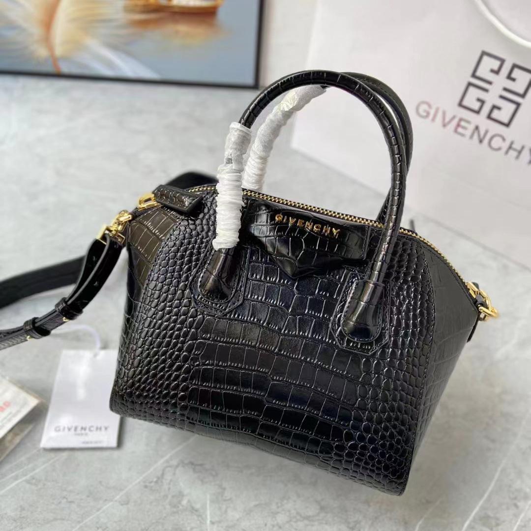 Givenchy Mini Antigona Bag In Crocodile Effect Leather - DopestKickz