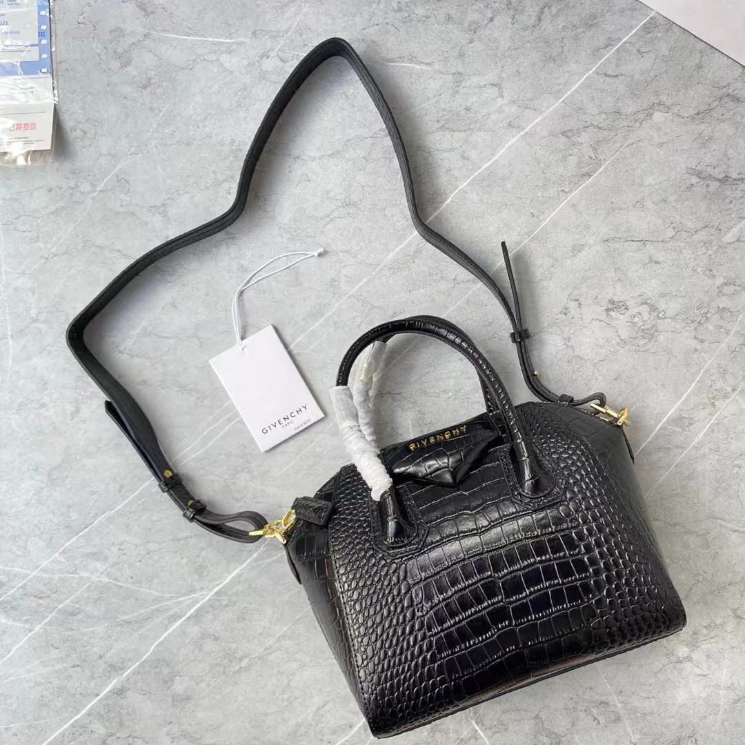 Givenchy Mini Antigona Bag In Crocodile Effect Leather - DopestKickz