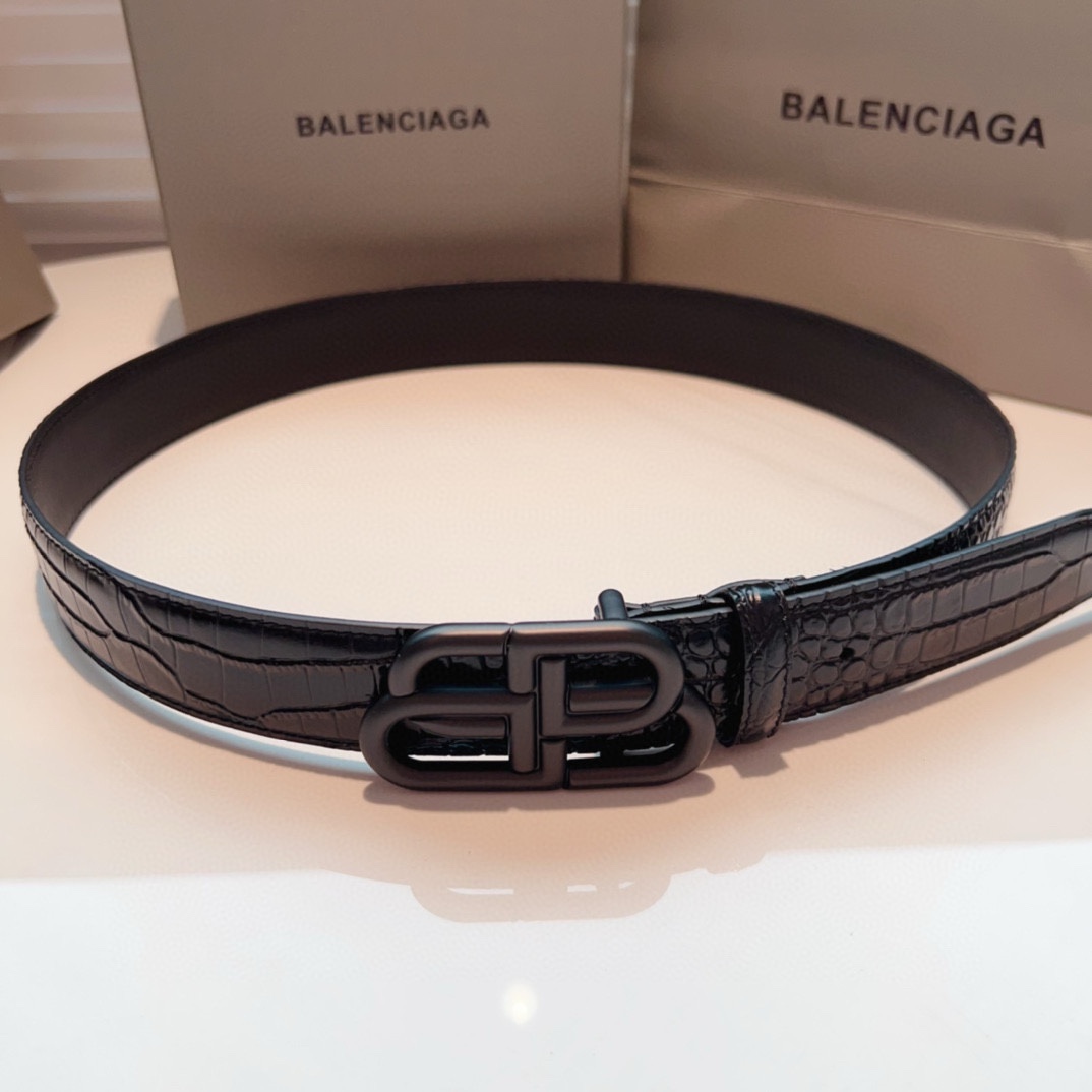 Balenciaga Leather Belt - DopestKickz
